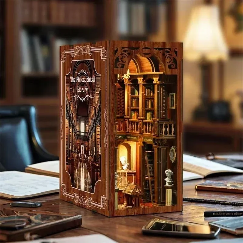 The philosophical Library Book - огляд і ціна Diy Wooden Book Nook Kit Shelf Insert