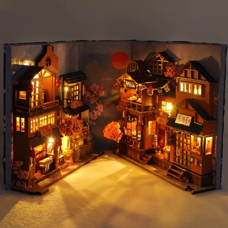 DIY Wooden Japanese Store Book - огляд і ціна Diy Wooden Book Nook Kit Shelf Insert