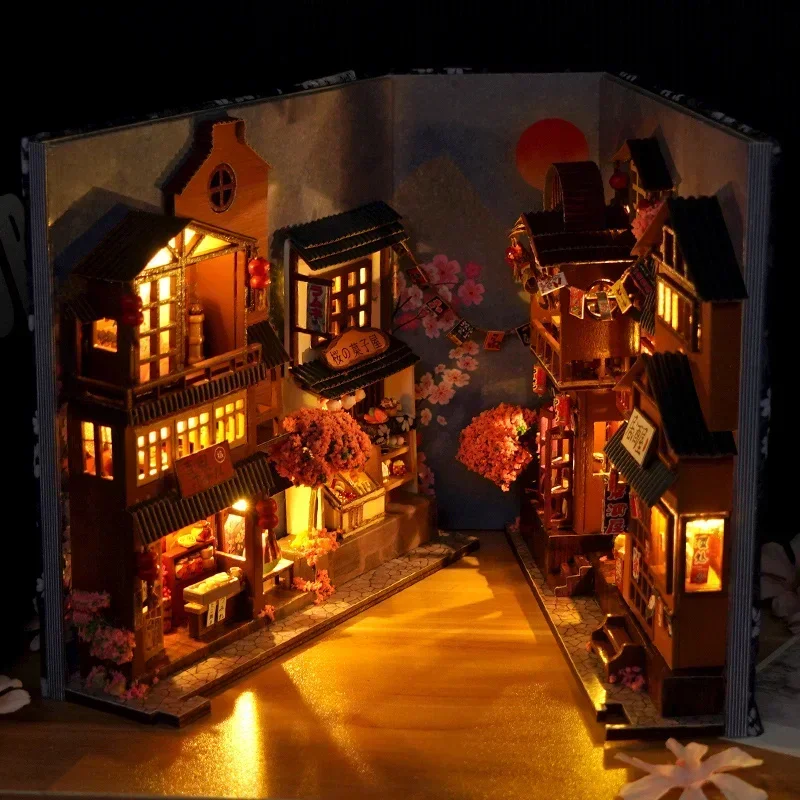 DIY Wooden Japanese Store Book - огляд і ціна Diy Wooden Book Nook Kit Shelf Insert