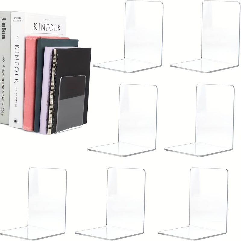 8pcs Clear Acrylic Bookends, L - огляд і ціна Clear Acrylic Book Stand Holder